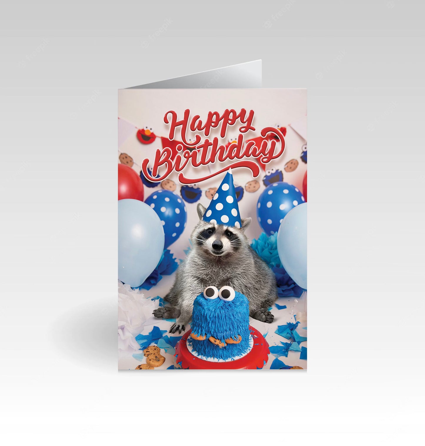 Cookie Monster Birthday Card Signed by Louie