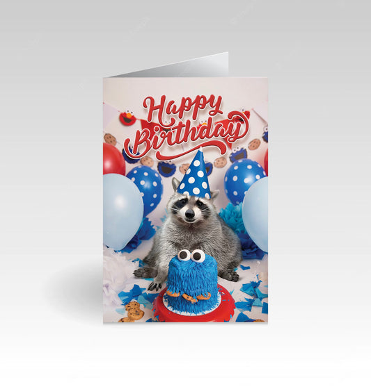 Cookie Monster Birthday Card Signed by Louie